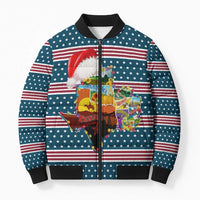 Texas Xmas Christmas Christmas Yall Christmas Bomber Puffer Jacket Xmas Holiday Patterns - Wonder Print Shop
