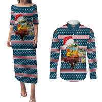 Texas Xmas Christmas Christmas Yall Christmas Couples Matching Puletasi and Long Sleeve Button Shirt Xmas Holiday Patterns - Wonder Print Shop