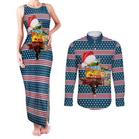 Texas Xmas Christmas Christmas Yall Christmas Couples Matching Tank Maxi Dress and Long Sleeve Button Shirt Xmas Holiday Patterns - Wonder Print Shop
