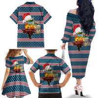 Texas Xmas Christmas Christmas Yall Christmas Family Matching Off The Shoulder Long Sleeve Dress and Hawaiian Shirt Xmas Holiday Patterns - Wonder Print Shop