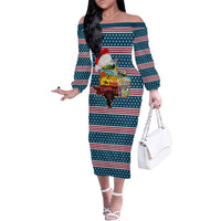 Texas Xmas Christmas Christmas Yall Christmas Family Matching Off The Shoulder Long Sleeve Dress and Hawaiian Shirt Xmas Holiday Patterns - Wonder Print Shop