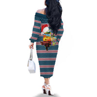 Texas Xmas Christmas Christmas Yall Christmas Family Matching Off The Shoulder Long Sleeve Dress and Hawaiian Shirt Xmas Holiday Patterns - Wonder Print Shop