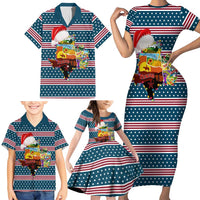 Texas Xmas Christmas Christmas Yall Christmas Family Matching Short Sleeve Bodycon Dress and Hawaiian Shirt Xmas Holiday Patterns - Wonder Print Shop