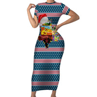 Texas Xmas Christmas Christmas Yall Christmas Family Matching Short Sleeve Bodycon Dress and Hawaiian Shirt Xmas Holiday Patterns - Wonder Print Shop