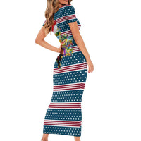 Texas Xmas Christmas Christmas Yall Christmas Family Matching Short Sleeve Bodycon Dress and Hawaiian Shirt Xmas Holiday Patterns - Wonder Print Shop