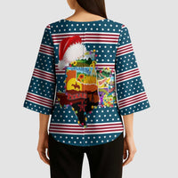 Texas Xmas Christmas Christmas Yall Christmas Kimono Sleeve Blouse Xmas Holiday Patterns - Wonder Print Shop
