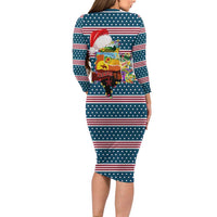 Texas Xmas Christmas Christmas Yall Christmas Long Sleeve Bodycon Dress Xmas Holiday Patterns - Wonder Print Shop