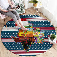 Texas Xmas Christmas Christmas Yall Christmas Round Carpet Xmas Holiday Patterns - Wonder Print Shop