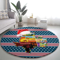 Texas Xmas Christmas Christmas Yall Christmas Round Carpet Xmas Holiday Patterns - Wonder Print Shop