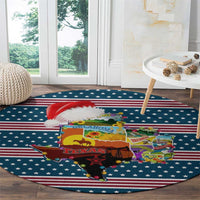 Texas Xmas Christmas Christmas Yall Christmas Round Carpet Xmas Holiday Patterns - Wonder Print Shop
