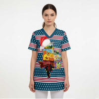 Texas Xmas Christmas Christmas Yall Christmas Scrub Top Xmas Holiday Patterns - Wonder Print Shop