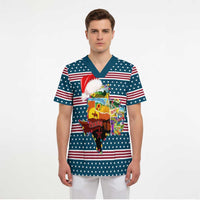 Texas Xmas Christmas Christmas Yall Christmas Scrub Top Xmas Holiday Patterns - Wonder Print Shop