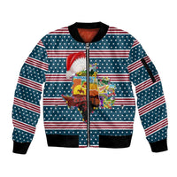 Texas Xmas Christmas Christmas Yall Christmas Sleeve Zip Bomber Jacket Xmas Holiday Patterns - Wonder Print Shop