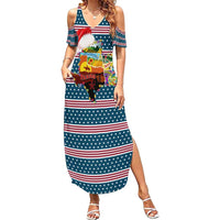 Texas Xmas Christmas Christmas Yall Christmas Summer Maxi Dress Xmas Holiday Patterns - Wonder Print Shop