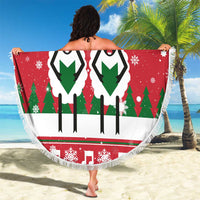 Vintage Sheep Music Christmas Beach Blanket Xmas Holiday Patterns - Wonder Print Shop
