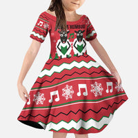 Vintage Sheep Music Christmas Family Matching Short Sleeve Bodycon Dress and Hawaiian Shirt Xmas Holiday Patterns - Wonder Print Shop