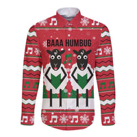 Vintage Sheep Music Christmas Long Sleeve Button Shirt Xmas Holiday Patterns - Wonder Print Shop