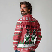 Vintage Sheep Music Christmas Long Sleeve Polo Shirt Xmas Holiday Patterns - Wonder Print Shop