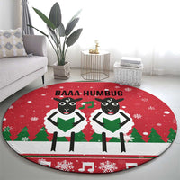 Vintage Sheep Music Christmas Round Carpet Xmas Holiday Patterns - Wonder Print Shop