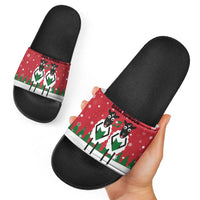 Vintage Sheep Music Christmas Slide Sandals Xmas Holiday Patterns - Wonder Print Shop