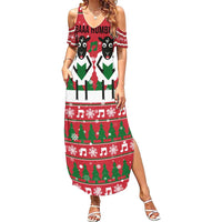 Vintage Sheep Music Christmas Summer Maxi Dress Xmas Holiday Patterns - Wonder Print Shop