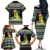 Tennis Snowman Christmas Family Matching Off The Shoulder Long Sleeve Dress and Hawaiian Shirt Xmas Holiday Patterns - Wonder Print Shop