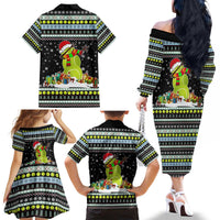 Tennis Snowman Christmas Family Matching Off The Shoulder Long Sleeve Dress and Hawaiian Shirt Xmas Holiday Patterns - Wonder Print Shop
