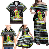 Tennis Snowman Christmas Family Matching Off Shoulder Maxi Dress and Hawaiian Shirt Xmas Holiday Patterns - Wonder Print Shop