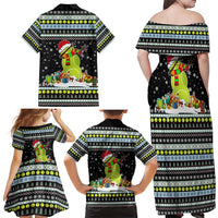 Tennis Snowman Christmas Family Matching Off Shoulder Maxi Dress and Hawaiian Shirt Xmas Holiday Patterns - Wonder Print Shop