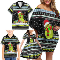 Tennis Snowman Christmas Family Matching Off Shoulder Short Dress and Hawaiian Shirt Xmas Holiday Patterns - Wonder Print Shop