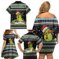 Tennis Snowman Christmas Family Matching Off Shoulder Short Dress and Hawaiian Shirt Xmas Holiday Patterns - Wonder Print Shop