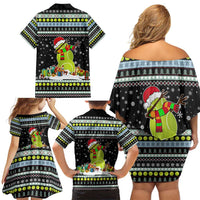 Tennis Snowman Christmas Family Matching Off Shoulder Short Dress and Hawaiian Shirt Xmas Holiday Patterns - Wonder Print Shop