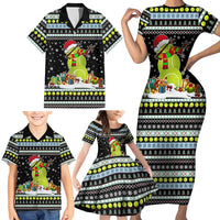 Tennis Snowman Christmas Family Matching Short Sleeve Bodycon Dress and Hawaiian Shirt Xmas Holiday Patterns - Wonder Print Shop