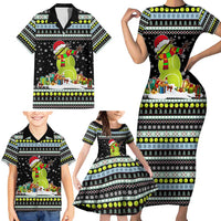 Tennis Snowman Christmas Family Matching Short Sleeve Bodycon Dress and Hawaiian Shirt Xmas Holiday Patterns - Wonder Print Shop