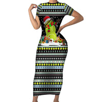 Tennis Snowman Christmas Family Matching Short Sleeve Bodycon Dress and Hawaiian Shirt Xmas Holiday Patterns - Wonder Print Shop