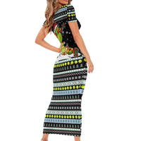 Tennis Snowman Christmas Family Matching Short Sleeve Bodycon Dress and Hawaiian Shirt Xmas Holiday Patterns - Wonder Print Shop