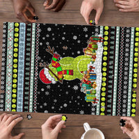 Tennis Snowman Christmas Puzzle Xmas Holiday Patterns - Wonder Print Shop