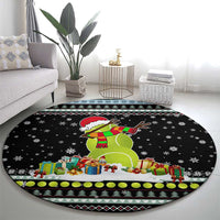 Tennis Snowman Christmas Round Carpet Xmas Holiday Patterns - Wonder Print Shop