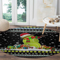 Tennis Snowman Christmas Round Carpet Xmas Holiday Patterns - Wonder Print Shop