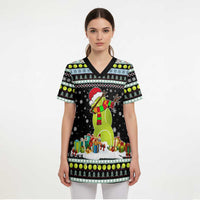 Tennis Snowman Christmas Scrub Top Xmas Holiday Patterns - Wonder Print Shop