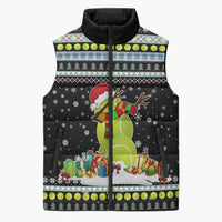Tennis Snowman Christmas Sleeveless Puffer Jacket Xmas Holiday Patterns - Wonder Print Shop