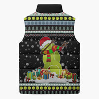 Tennis Snowman Christmas Sleeveless Puffer Jacket Xmas Holiday Patterns - Wonder Print Shop