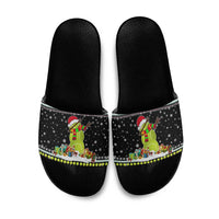 Tennis Snowman Christmas Slide Sandals Xmas Holiday Patterns - Wonder Print Shop