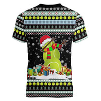 Tennis Snowman Christmas Women V-Neck T-Shirt Xmas Holiday Patterns - Wonder Print Shop