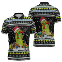Tennis Snowman Christmas Zipper Polo Shirt Xmas Holiday Patterns - Wonder Print Shop