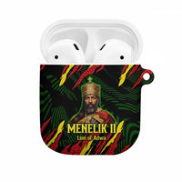 Menelik II AirPods Case with Lion of Adwa Title, Battle of Adwa 1896 Graphic and Bold Pan-African - Wonder Print Shop