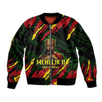 Menelik II Bomber Jacket with Lion of Adwa Title, Battle of Adwa 1896 Graphic and Bold Pan-African - Wonder Print Shop