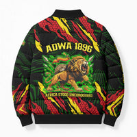 Menelik II Bomber Puffer Jacket with Lion of Adwa Title, Battle of Adwa 1896 Graphic and Bold Pan-African - Wonder Print Shop