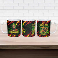 Menelik II Ceramic Mug with Lion of Adwa Title, Battle of Adwa 1896 Graphic and Bold Pan-African - Wonder Print Shop