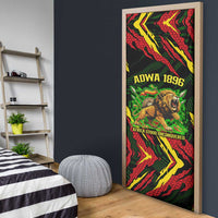 Menelik II Door Cover with Lion of Adwa Title, Battle of Adwa 1896 Graphic and Bold Pan-African - Wonder Print Shop